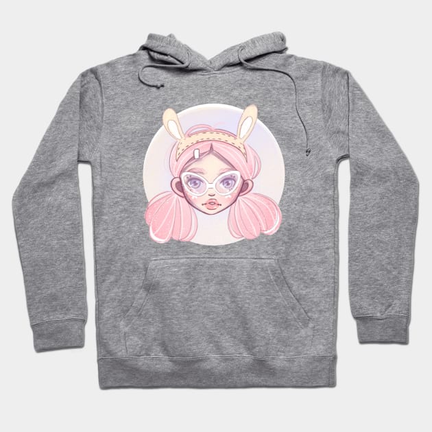 Bunny Girl with Glasses Hoodie by Alina.soul.notes